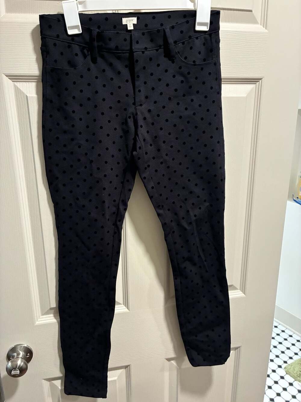 J.Crew Minnie Pant in Flocked Polka Dot